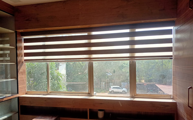 Curtain And Wooden Blinds